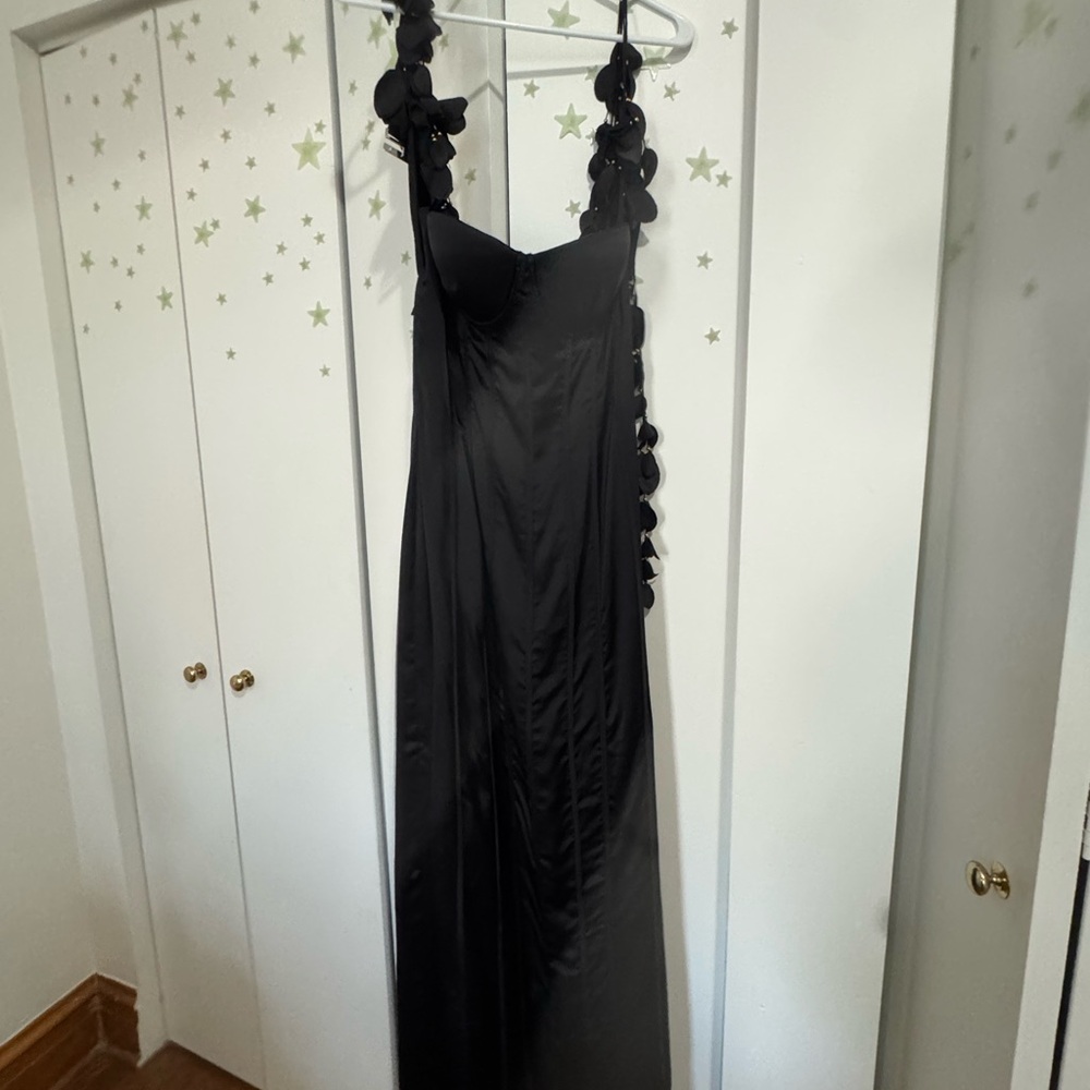Black Ruffled Halter Maxi Dress